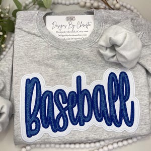 Baseball Mama Shirt, Team Sport Sweatshirt, spirit shirt, ball mom Sweatshirt, 3D embroidery, Mascot Team Top, custom glitter appliqué top
