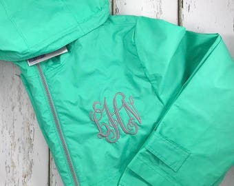 Charles River Monogrammed Rain Jacket - Monogrammed Rain Coat - Monogrammed Rain Jacket - Monogrammed Jacket, Women&#39;s Full Zip Rain Jacket
