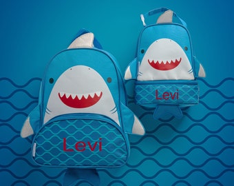 Personalized Shark Backpack and Lunchbox Set, Stephen Joseph