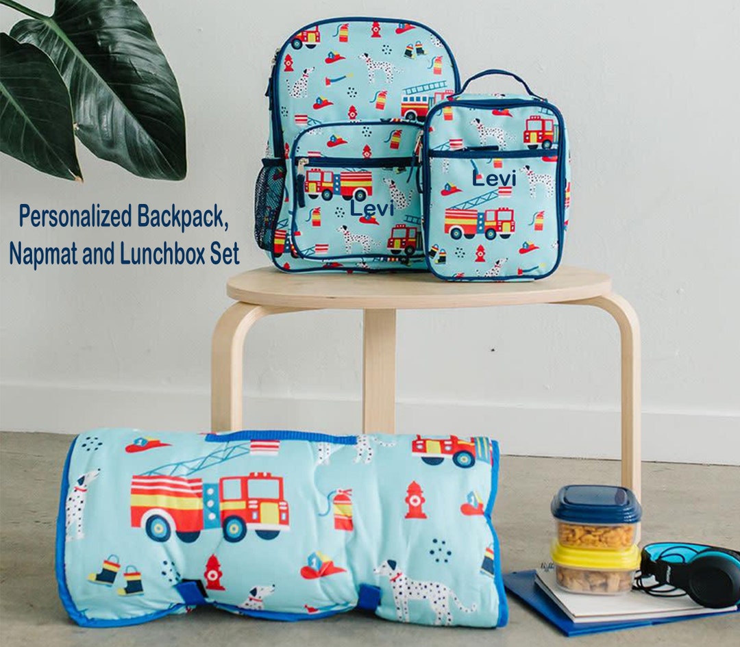 Personalized Backpack, Lunchbox and Nap Mat Set / Monogrammed Backpack