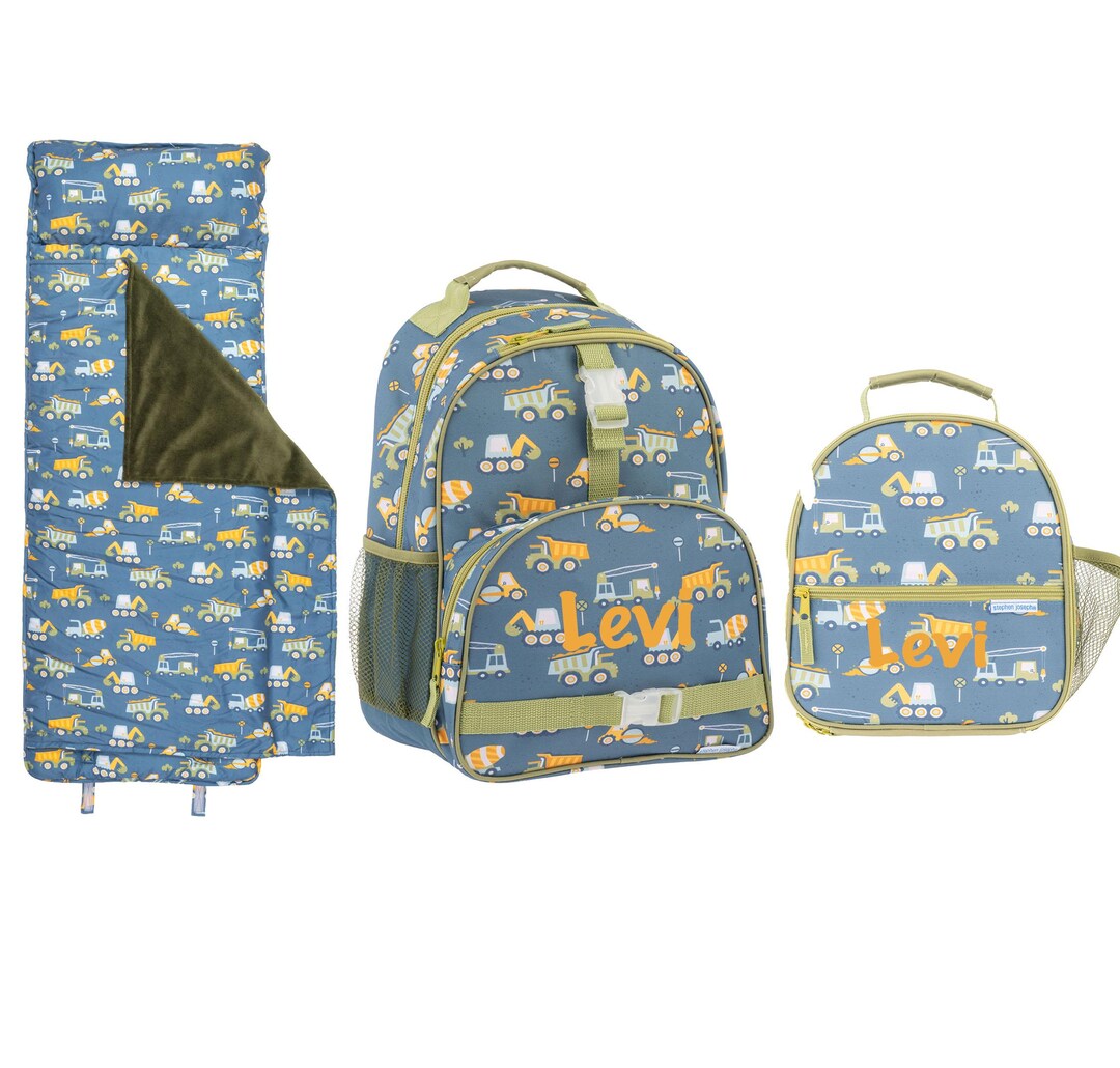 Personalized Boys Backpack, Lunchbox & Nap Mat Set - Monogrammed Back ...