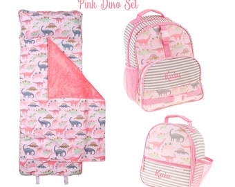 Personalized Stephen Joseph Backpack, Lunchbox and Nap mat set / Monogrammed Backpack and Lunchbox / Girls Back to School Set with Initials