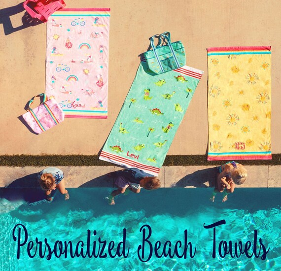 Children's beach towels monogrammed hotsell