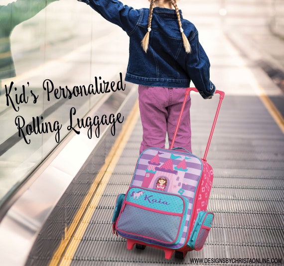 Personalized Kids Rolling Luggage Stephen Joseph Kids Suitcase Travel Bag Children s Overnight Bag Going to Grandma and Grandpa s Etsy