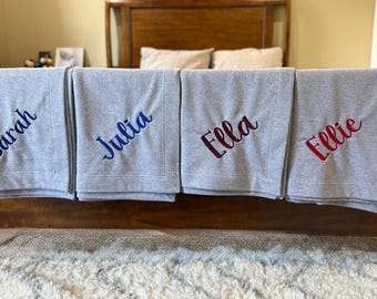 Personalized Embroidered Stadium Blanket: Monogrammed Fleece Tailgate Blanket