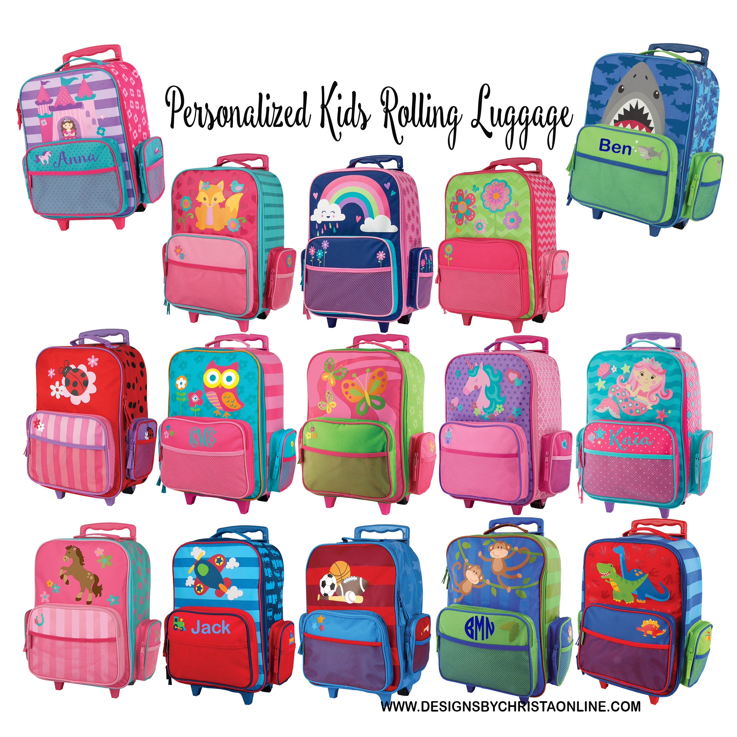 Personalized Kids Rolling Luggage / Stephen Joseph / Kids Etsy