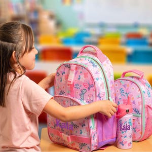 Personalized Butterfly Backpack Set, Monogrammed Lunchbox and Water Bottle