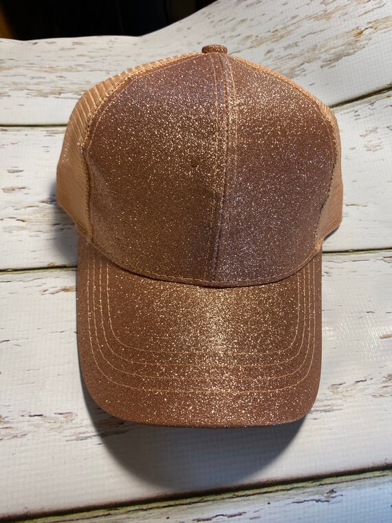 Monogrammed Glitter Ponytail Trucker Hats - Etsy display picture 1