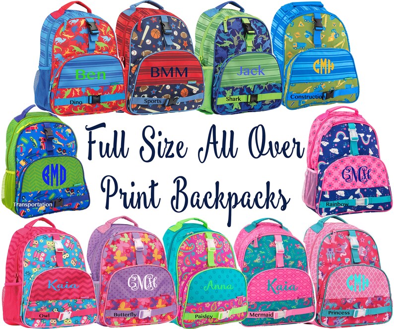 Personalized Stephen Joseph Backpack Lunchbox and Nap Mat Set Etsy