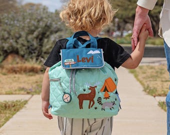 Zaino personalizzato per bambini piccoli / Zaino per bambine / Zaino per la scuola materna / Zaino trapuntato Stephen Joseph / Zaino per ragazzi / Borsa per pannolini