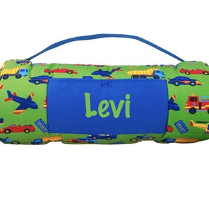 Personalized Nap Mat for School / Children&quot;s Nap Mat with pillow and blanket / Pre-School Sleep Mat / Daycare Nap Time /School Nap Mat, Cars