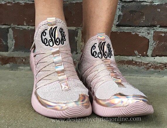 Rose Gold Monogrammed Sneakers 