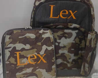 Monogrammed Backpack & Lunchbox Set, Full Size Back to School