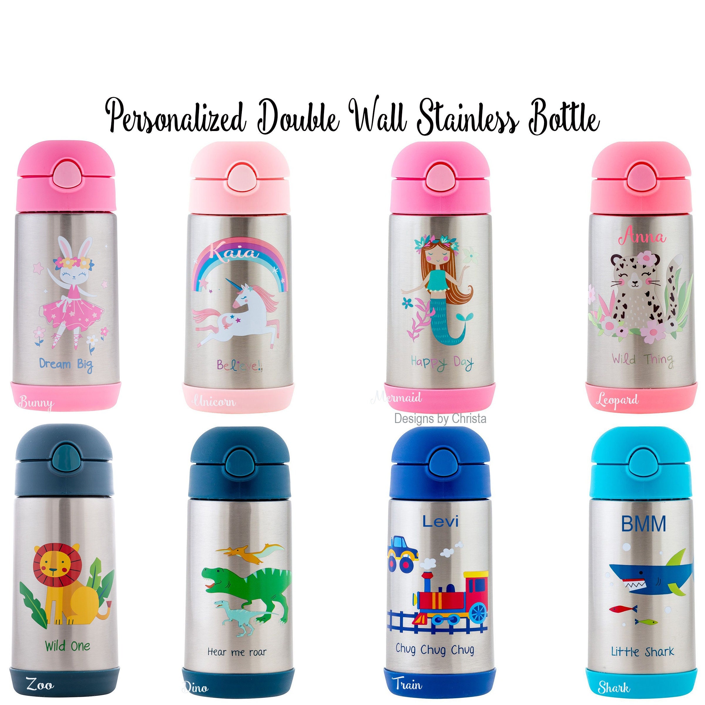 Personalized Water Bottle / Stephen Joseph / Kids Water Bottle / BPA Free  Water Bottle / Stainless Steel Water Bottle 