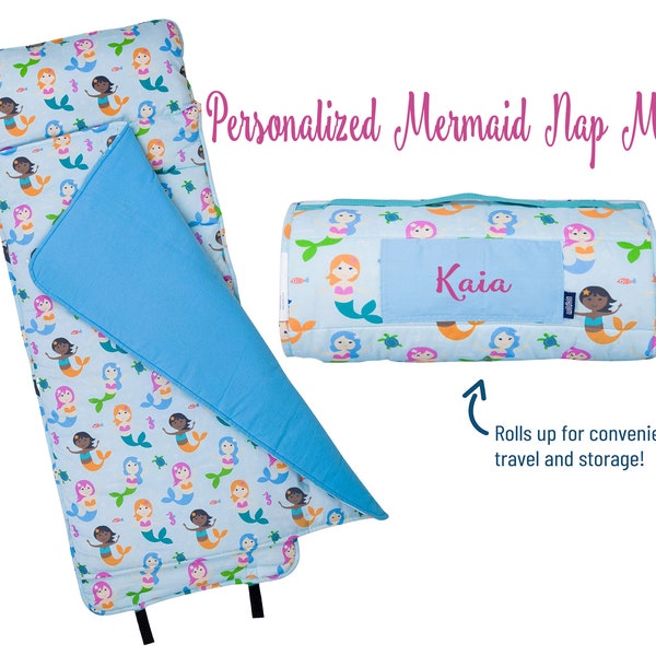 School Nap Mat / Personalized Nap Mat / Mermaid / Nap Roll / Sleep Bag / Kids Nap Mat / Embroidered Nap Mat / Monogrammed NapMat