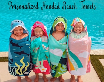 Personalized Hooded Towel, Monogram Kids Beach Towels, Towels for Kids, Stephen Joesph, Beach Trip, Childrens Pool Towel