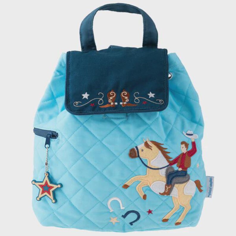 Personalized Toddler Backpack: Stephen Joseph Quilted Boy's Diaper Bag Cowboy