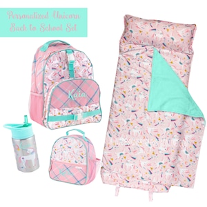 Personalized Backpack Set / Unicorn / Back to School / Nap Mat / Monogrammed Backpack / Lunchbox Set
