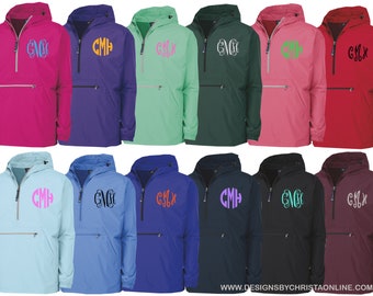 Monogrammed Rain Jacket / Pack N Go Pullover / Quarter zip / Summer Jacket / Graduation Gift / Eatster / Charles River Rain Jacket