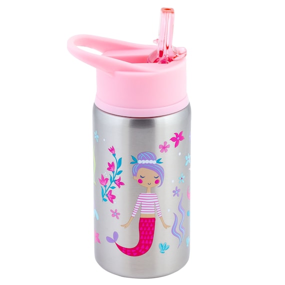  Personalized Kids Water Bottle 20oz with Flip-Top Lid and  Straw, Thermos Kids Stainless Steel Insulated Flask, Your Name Engraved in  USA by iProductsUS, Gifts for Girls Boys (17 Colors, 35 Designs) 