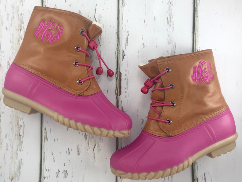 Kids Pink Monogrammed Duck Boots Duck Boots Pink Duck Boots Monogrammed Duck Boots