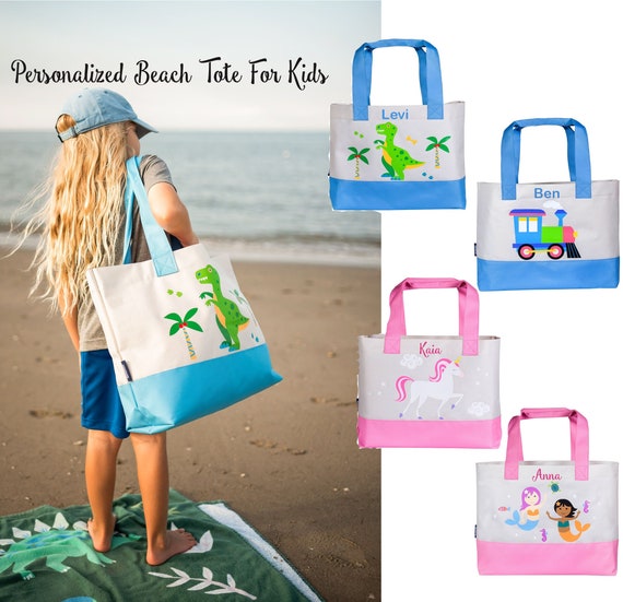Bolsa de playa para niños, Tote de playa personalizado para niños, Bolsa de  playa para niños pequeños, Bolsa de piscina para niña / Bolsa de playa -   México