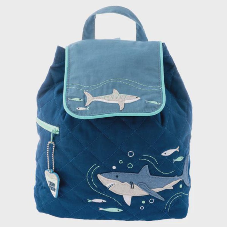 Personalized Toddler Backpack: Stephen Joseph Quilted Boy's Diaper Bag Shark