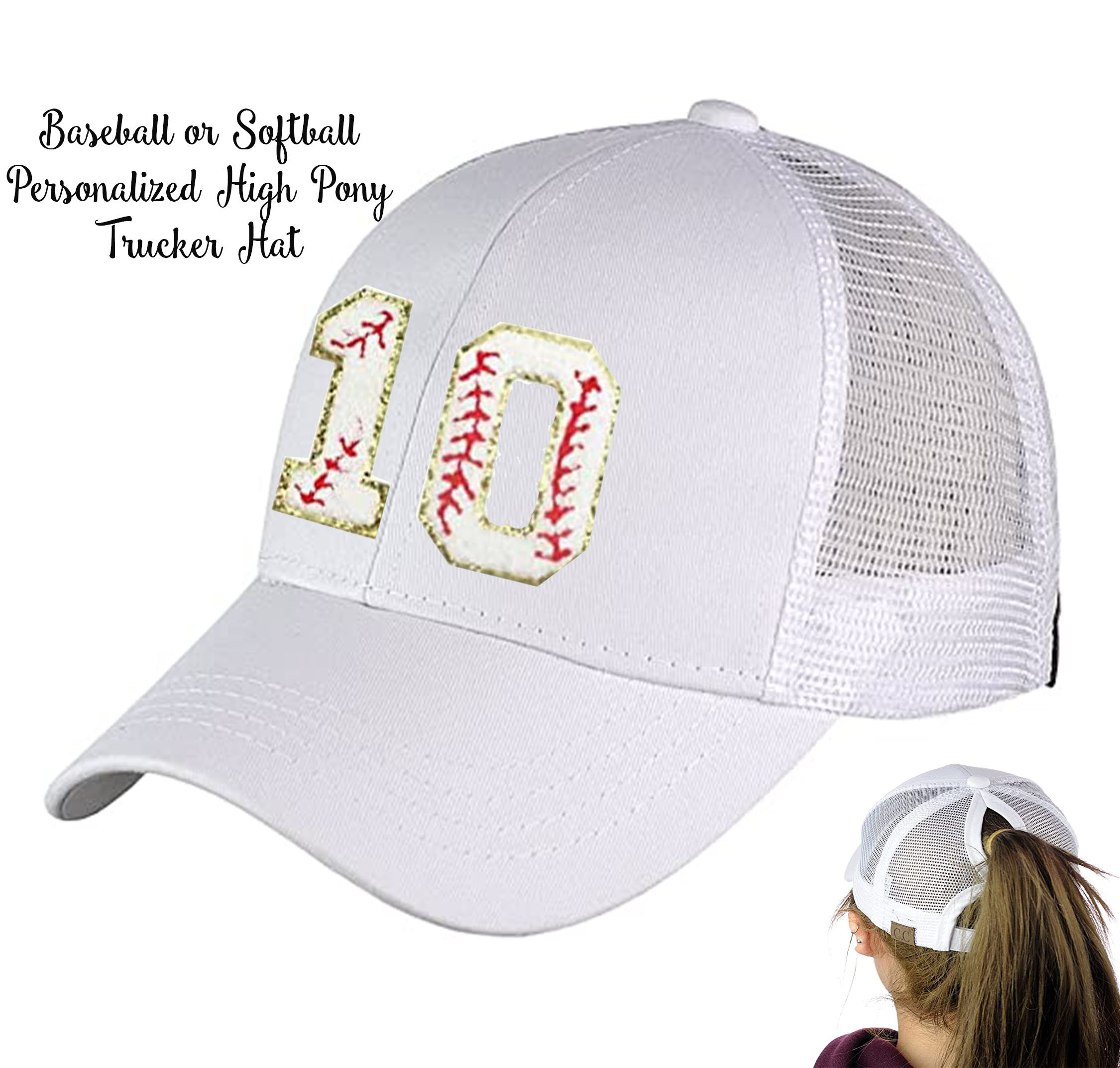 Embellished White Hat with Multicolor Accents Bling Trucker Hat - Etsy main image 2