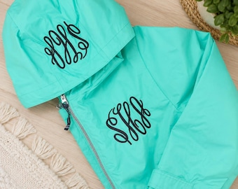 Charles River Monogrammed Rain Jacket - Monogrammed Rain Coat - Monogrammed Rain Jacket - Monogrammed Jacket, Women's Full Zip Rain Jacket