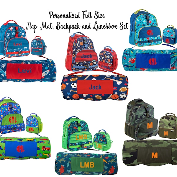 Personalized Kindergarten Backpack and Nap Mat Etsy
