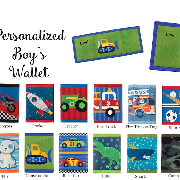 Personalized Toddler Wallet for Little Boys, Steven Joseph Wallet, Boys First Wallet, Wallet with Monogram / Kids Wallet