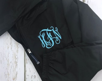Charles River Monogram Rain Jacket, Monogrammed Pullover Rain Jacket, Charles River Pullover, Personalized Gifts for Her, Quarter Zip