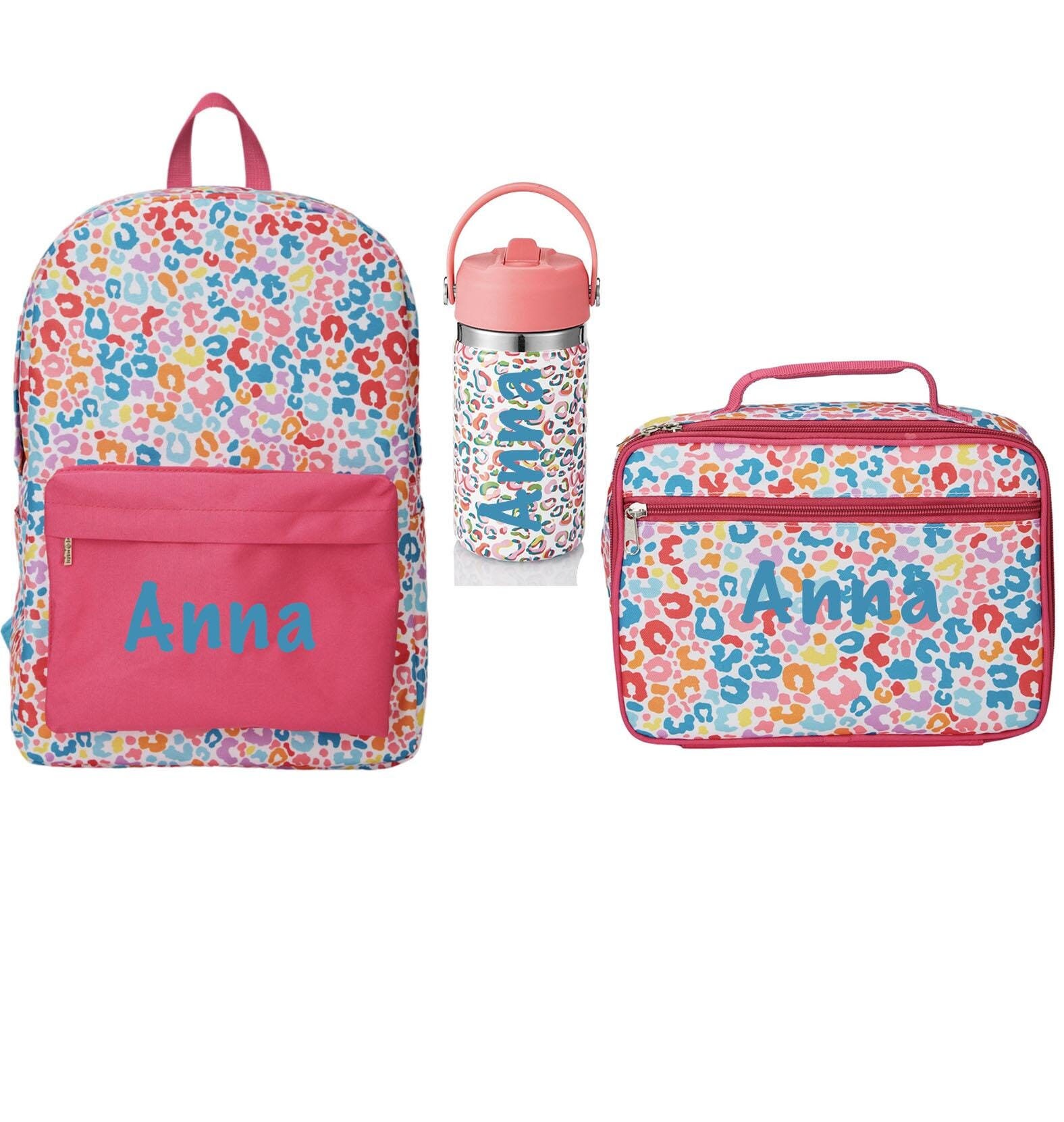 Jane Marie Pink Leopard Backpack, Personalized School Bag, Book Bag, backpack with Name, diaper bag, Preschool Book bag, Girl Bag, Nap mat
