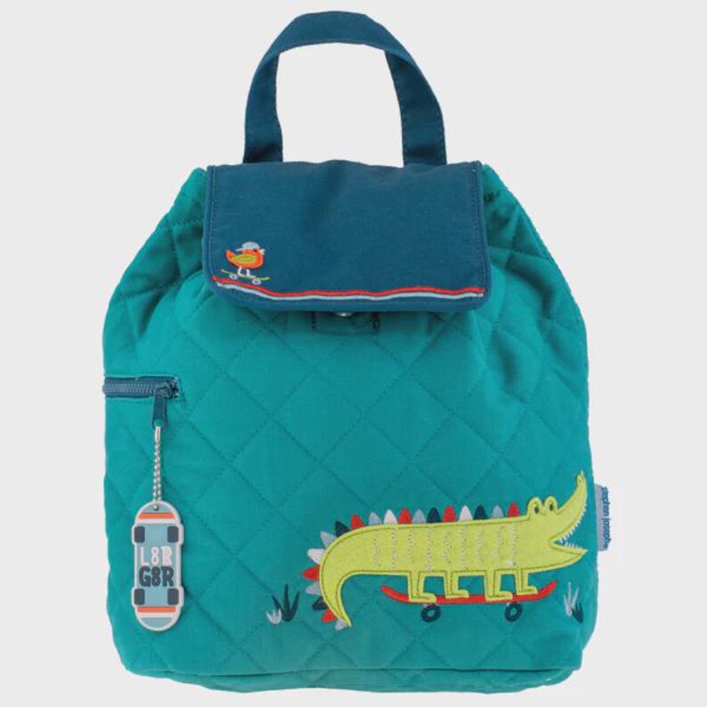 Personalized Toddler Backpack: Stephen Joseph Quilted Boy's Diaper Bag Gator