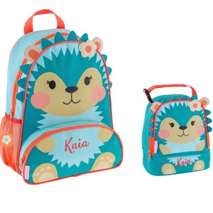 Personalized Hedge Hog Backpack Set / Personalized Preschool Backpack / Stephen Joseph / Monogrammed Backpack / Girls print backpack