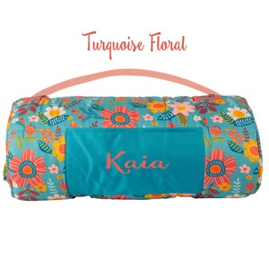 Personalized Nap Mat for girls, Stephen Joseph, Nap Roll, Sleep Bag, Kids Nap Mat, Embroidered Nap Mat / Floral Paisley print nap mat