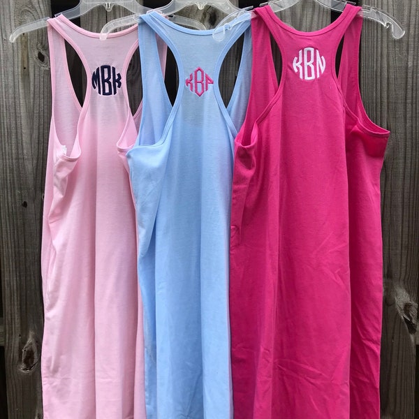 Monogrammed Racerback Dress: Personalized Swim Beach Cover-Up