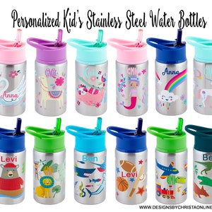 Personalized Water Bottle / Stephen Joseph / Kids Water Bottle / BPA Free Water Bottle / Stainless Steel Water bottle