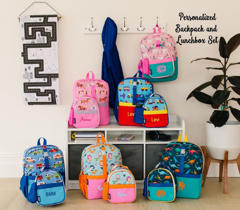 Monogrammed Backpack and Lunchbox Set / Back to School / - Etsy
