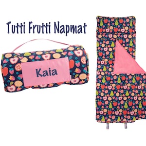 Personalized Nap Mat for School, Children&#39;s Nap Mat with pillow and blanket, Preschool Sleep Mat, Daycare Nap Time, School Nap Mat, Fruit