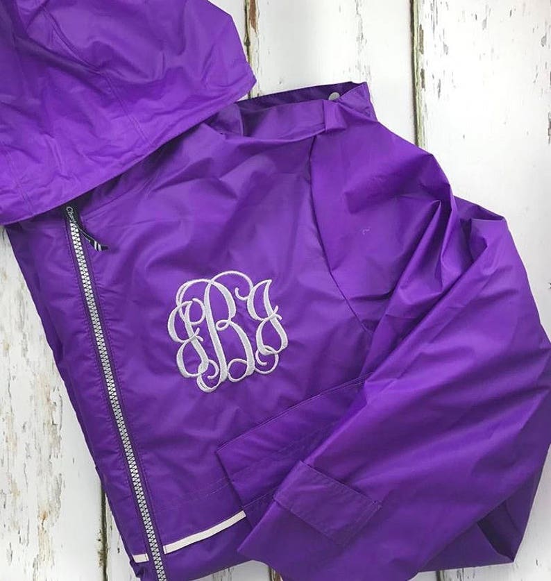 Charles River Monogram Rain Jacket / New Englander Rain Coat / Etsy