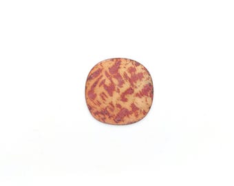 Broche de esmalte Grand Feu - "Sol de Otoño" - Amarillo azafrán y rojo tierra - Joyería artesanal de cobre esmaltado