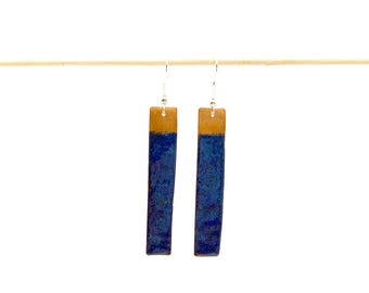 Enamelled copper earrings