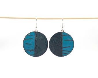 Pendientes de turquesa y cobre negro