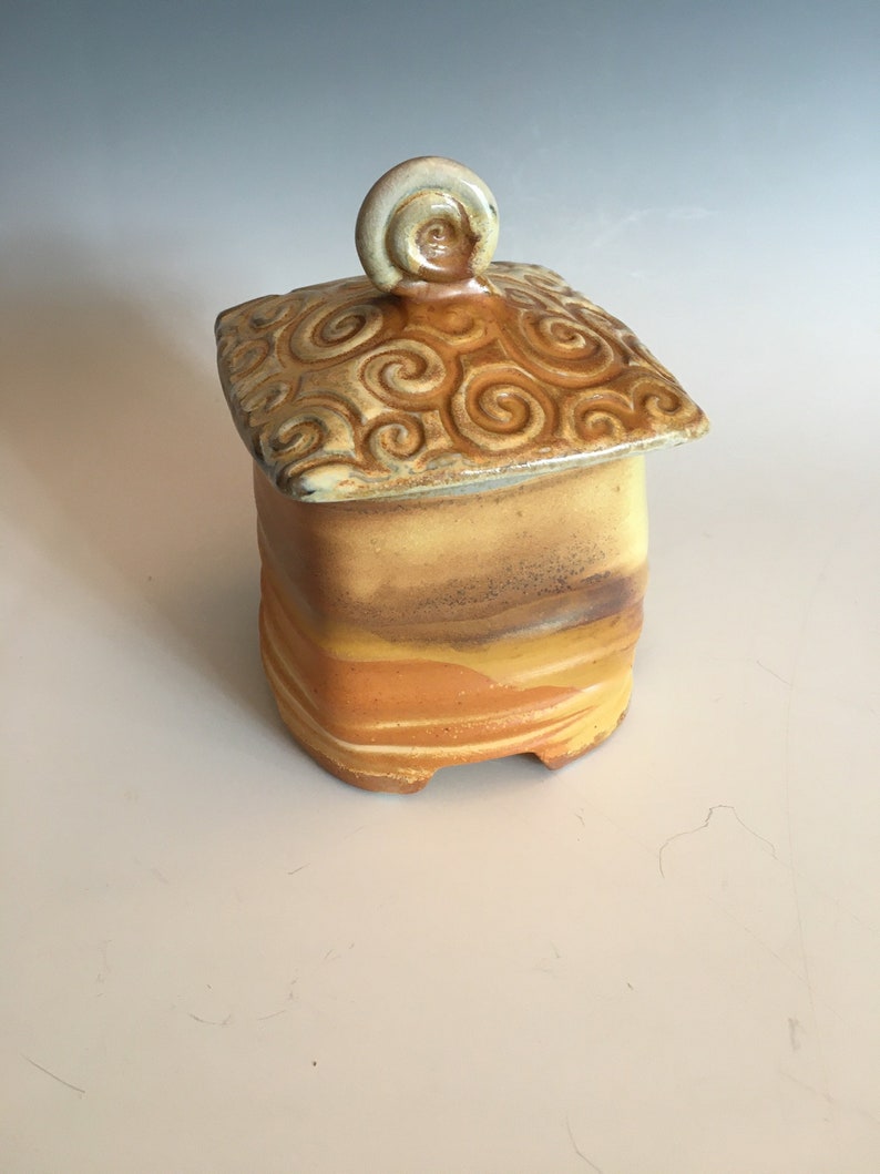 Square Spiral Lidded Jar Square Spiral Lidded Jar