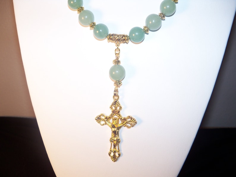 Aventurine Necklace With Cross A Beautiful wearable 201416