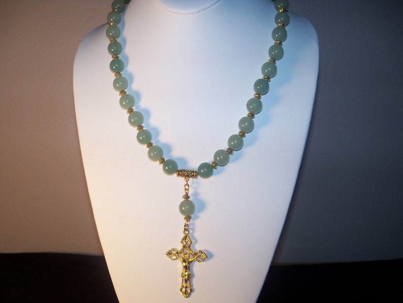 Aventurine Necklace With Cross A Beautiful wearable 201416