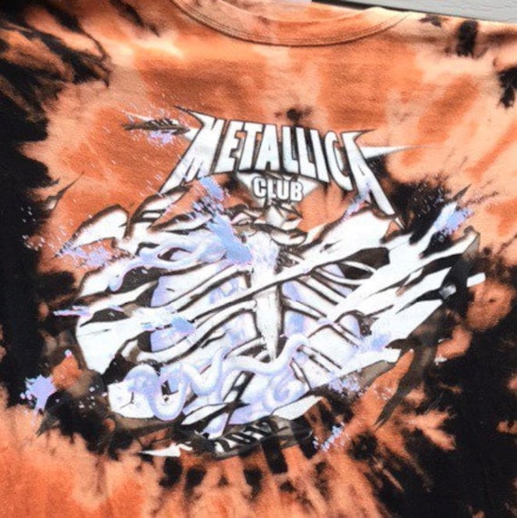 Metallica Vintage Band Tee Sz M Anvil Hand Bleach… - image 1