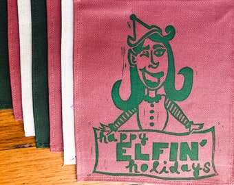 Happy Elfin' Holidays  Banner. Holiday Decorations.Elf Decor. Christmas decorations. Holiday Humor