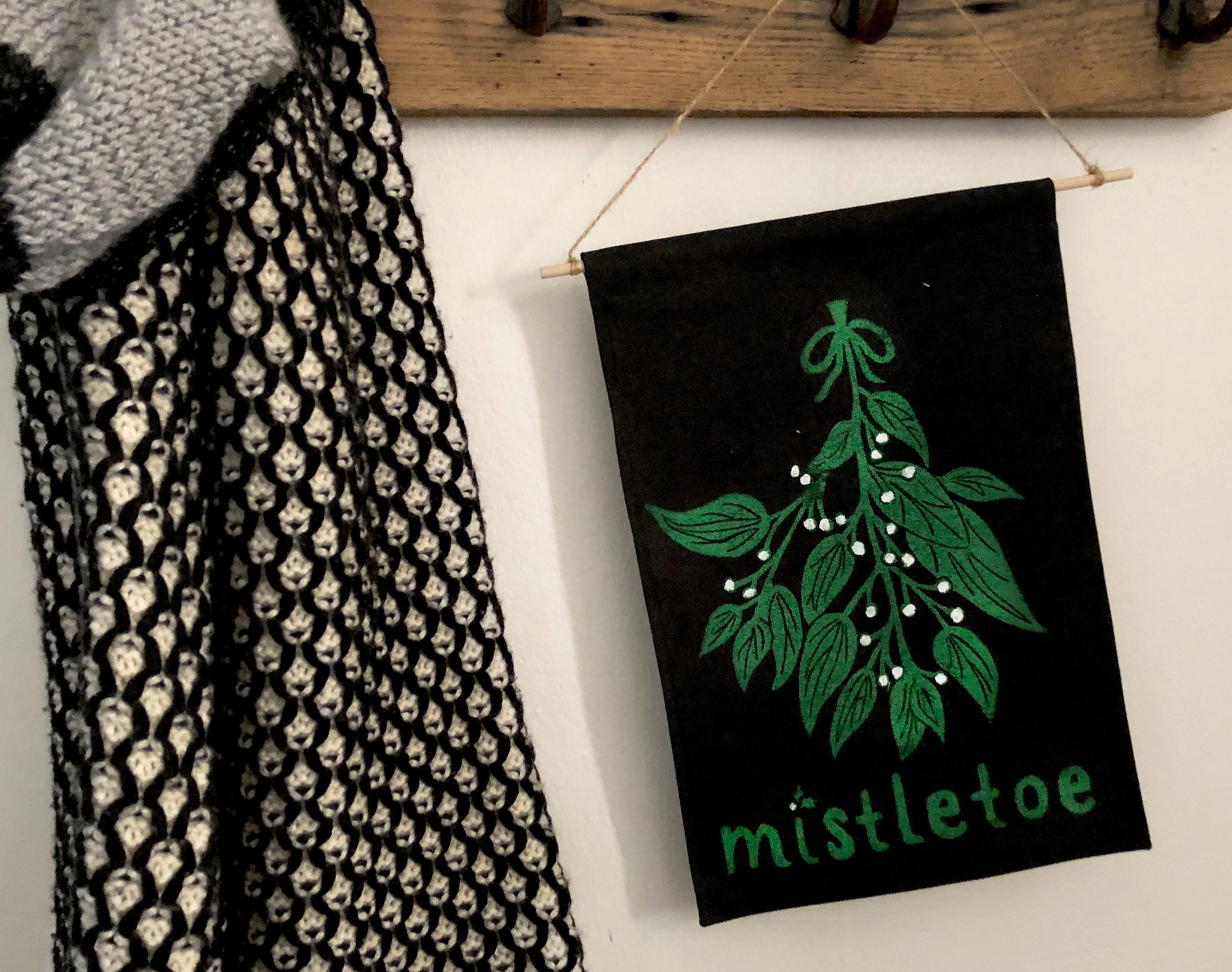 Mistletoe Banner. Holiday Decorations. Mistletoe Sign. Nature Inspired ...